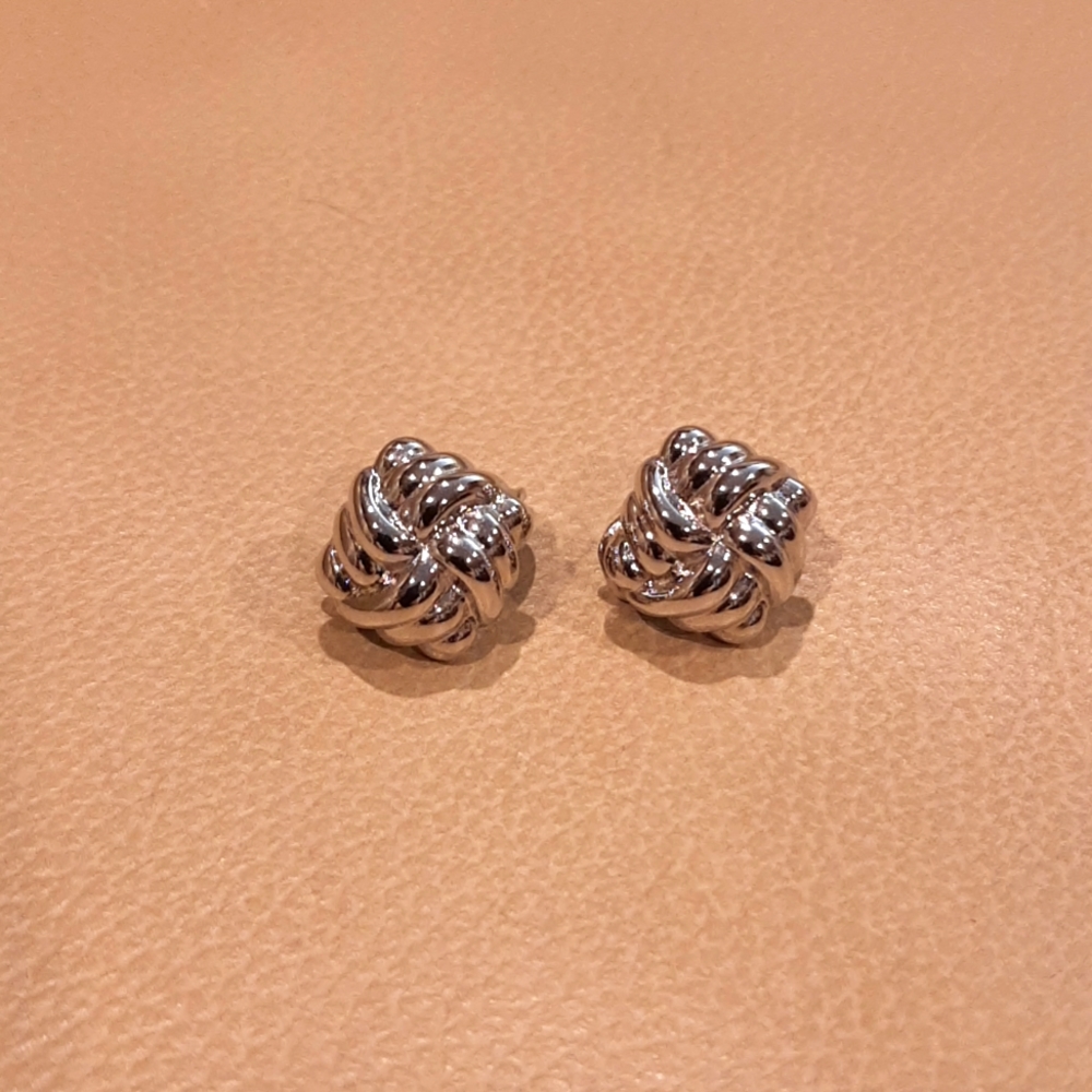 Vintage Monet Silver Tone Clip Earrings